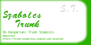 szabolcs trunk business card